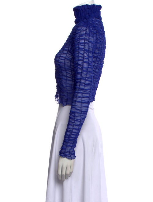 Hanne Bloch Striped Mock Neck Crop Top