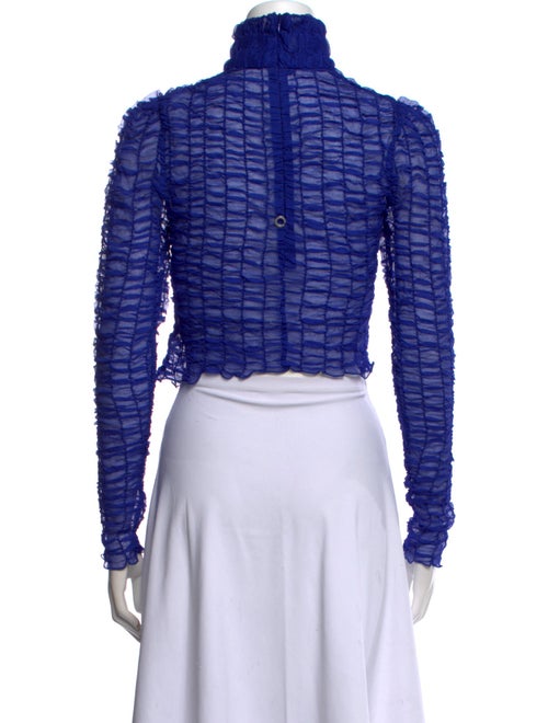 Hanne Bloch Striped Mock Neck Crop Top