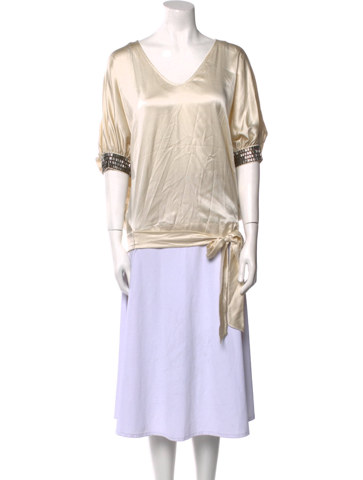 Hale Bob Silk V-Neck Top