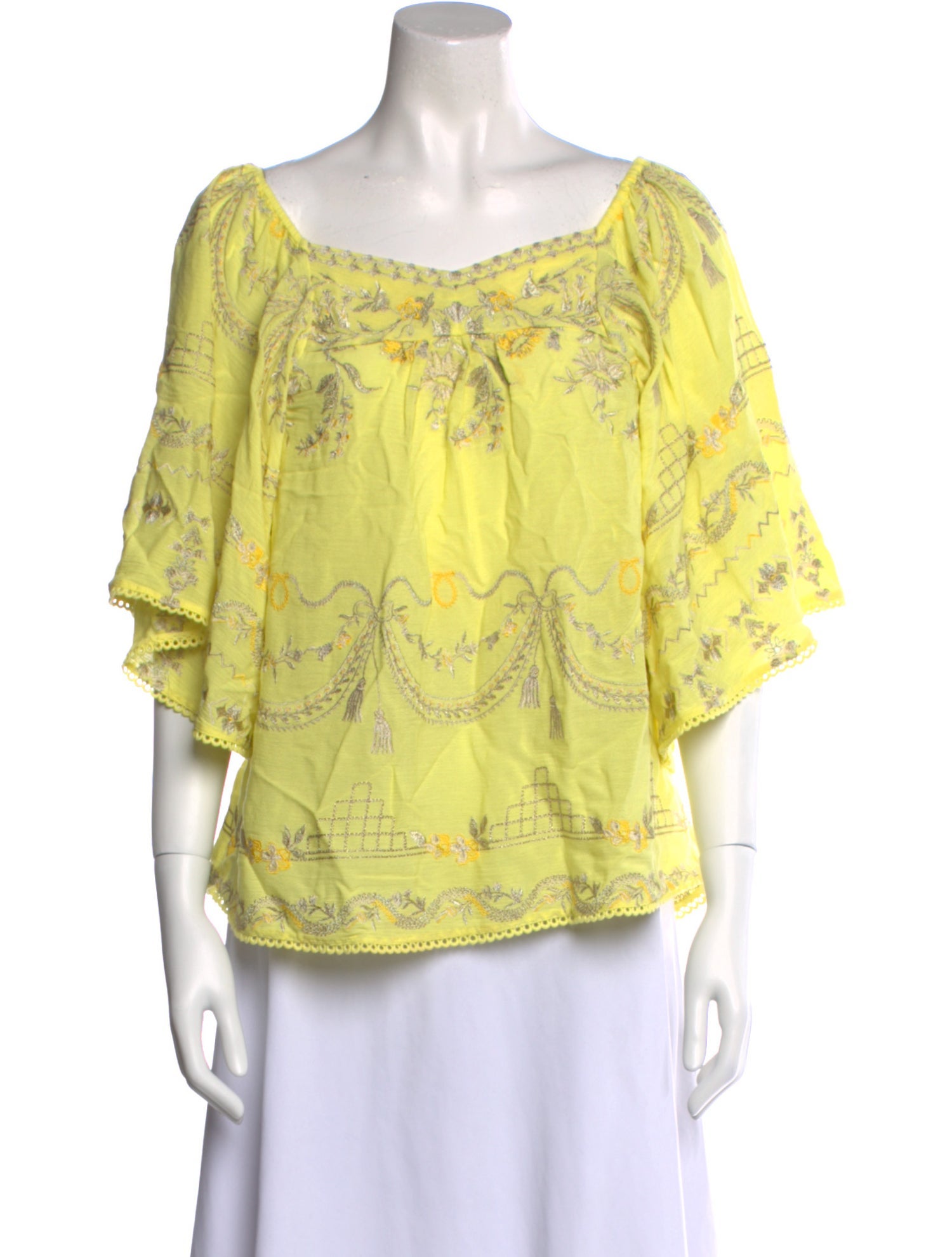 Hale Bob Printed Square Neckline Blouse