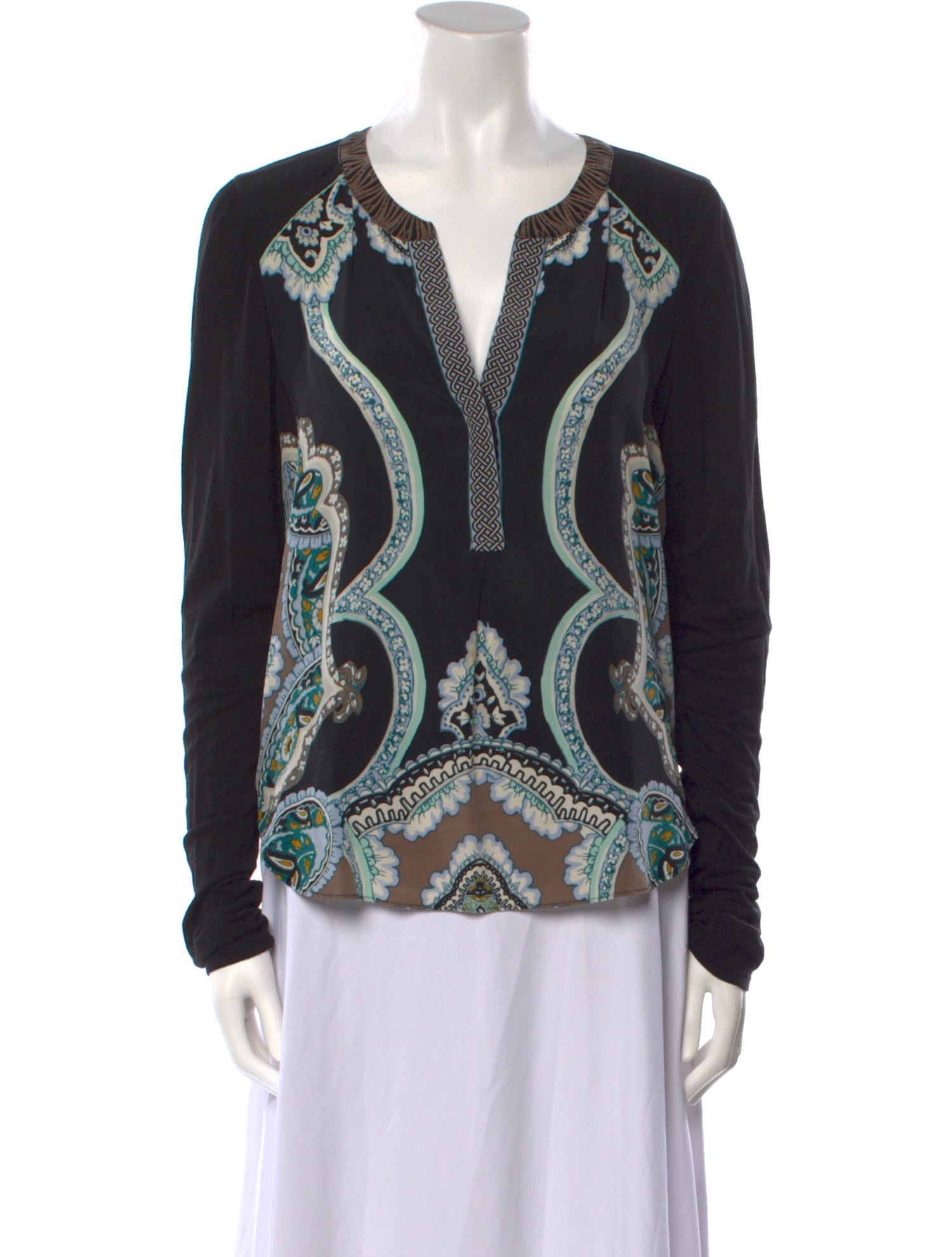 Hale Bob Silk Paisley Print Top