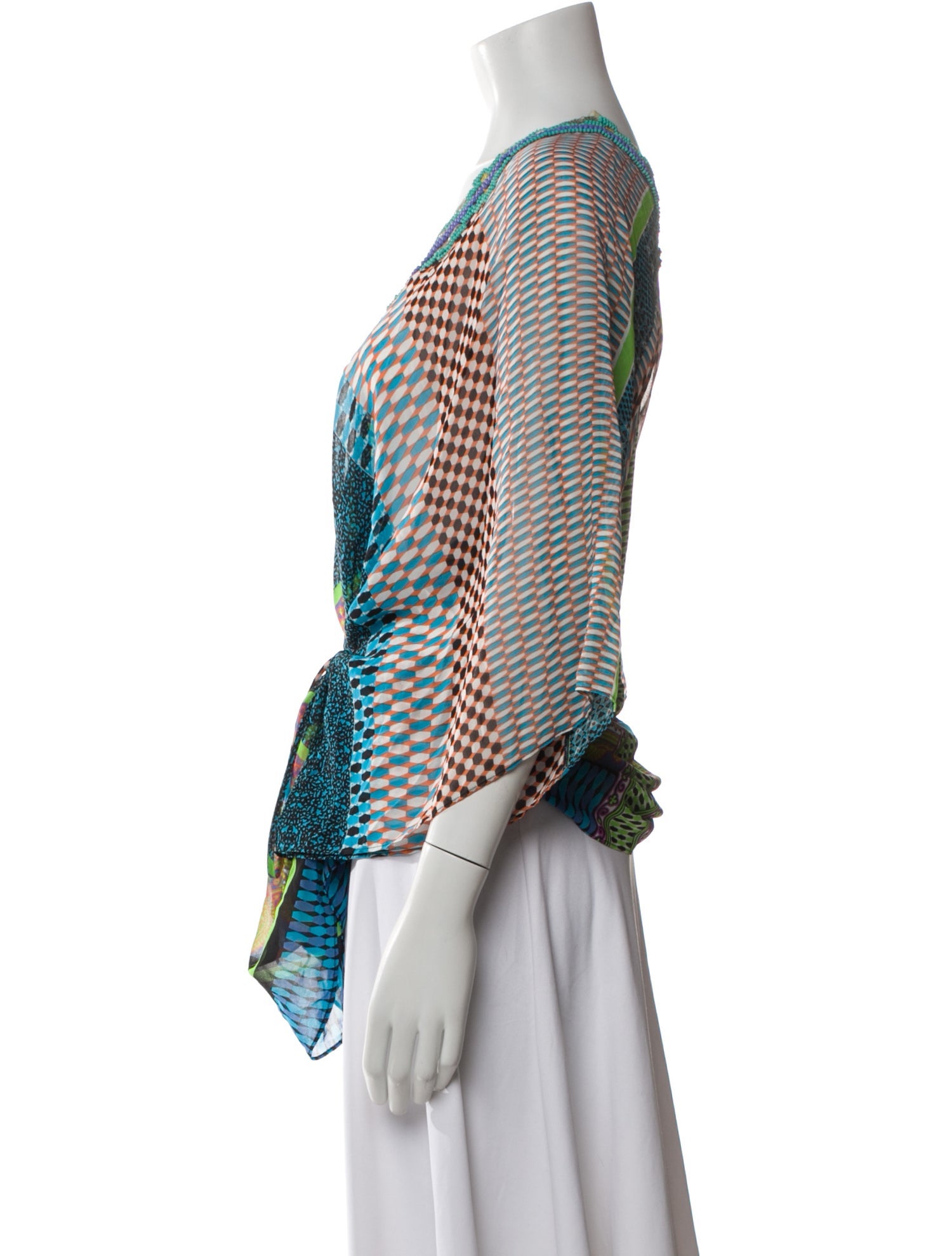 Hale Bob Printed V-Neck Blouse