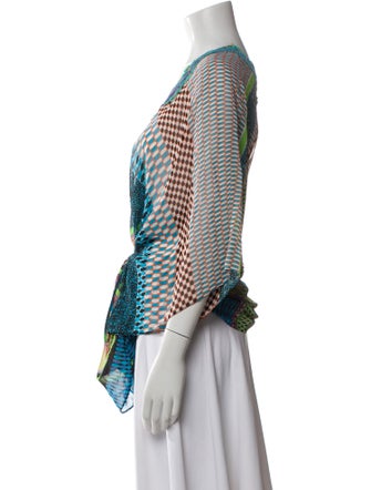 Hale Bob Printed V-Neck Blouse