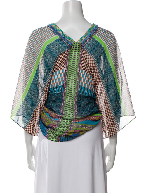 Hale Bob Printed V-Neck Blouse