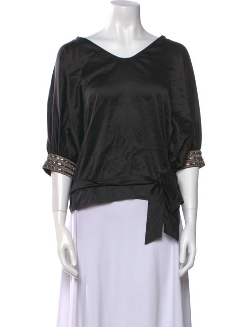 Hale Bob Silk V-Neck Blouse