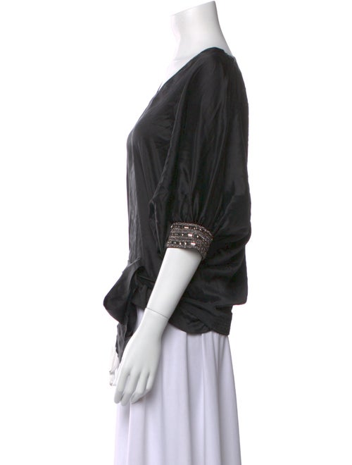 Hale Bob Silk V-Neck Blouse