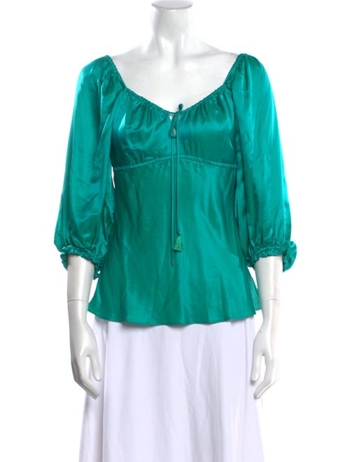 Hale Bob Silk V-Neck Blouse