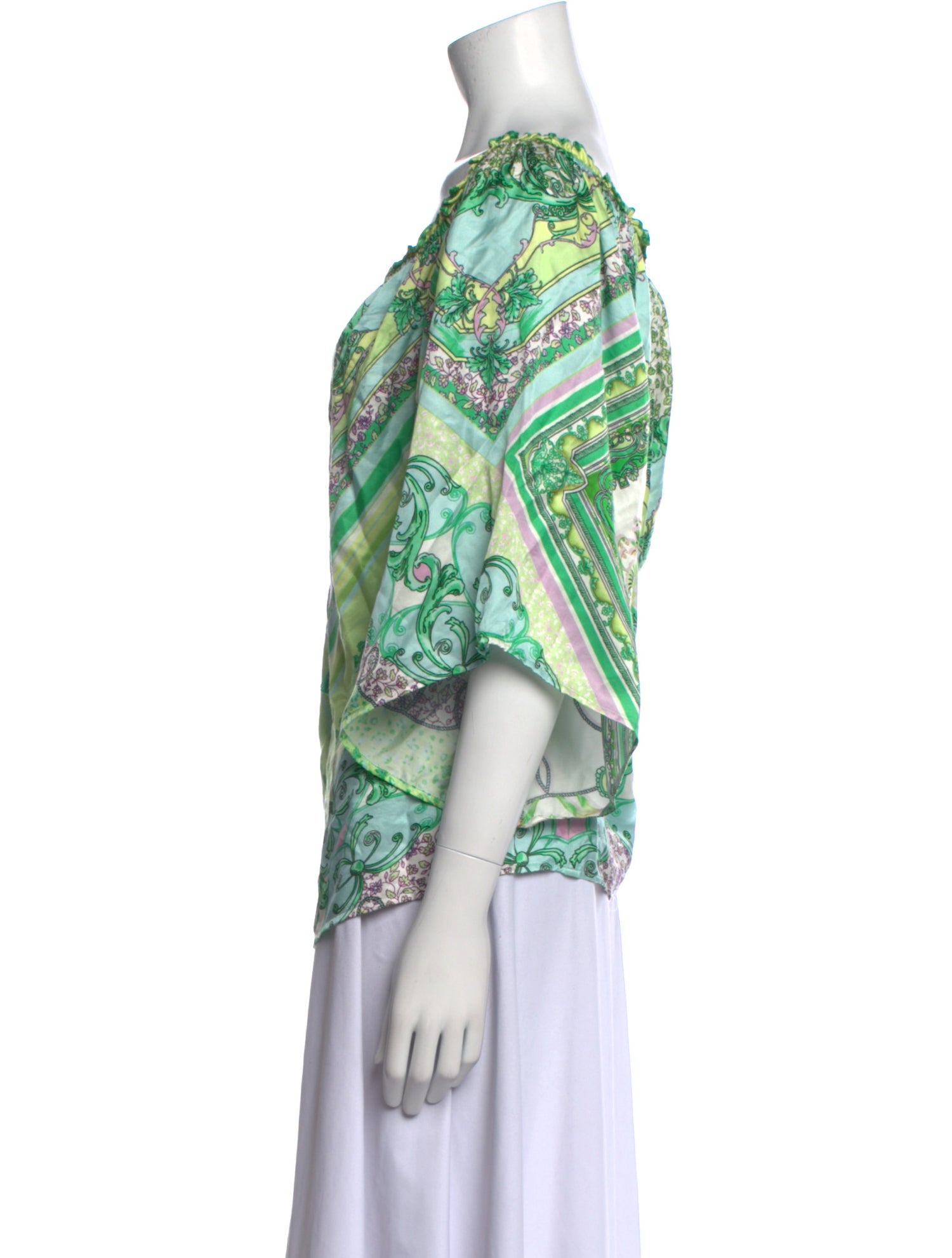 Hale Bob Printed Cowl Neck Blouse