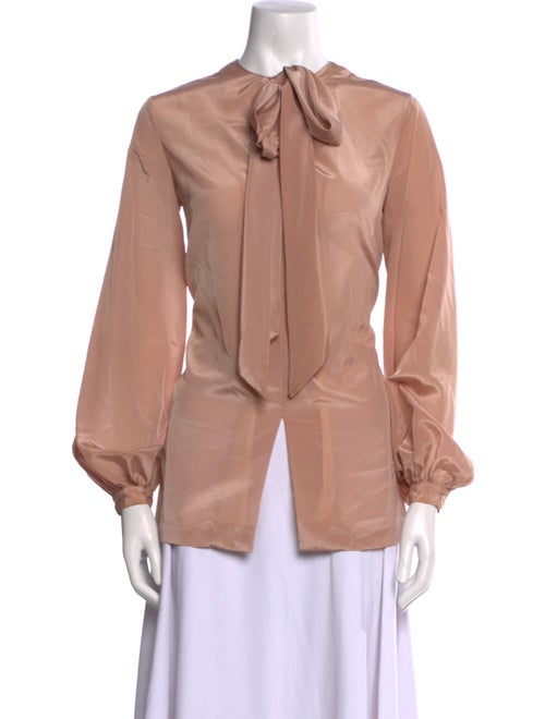 Halston IV Mock Neck Long Sleeve Blouse