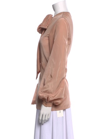 Halston IV Mock Neck Long Sleeve Blouse