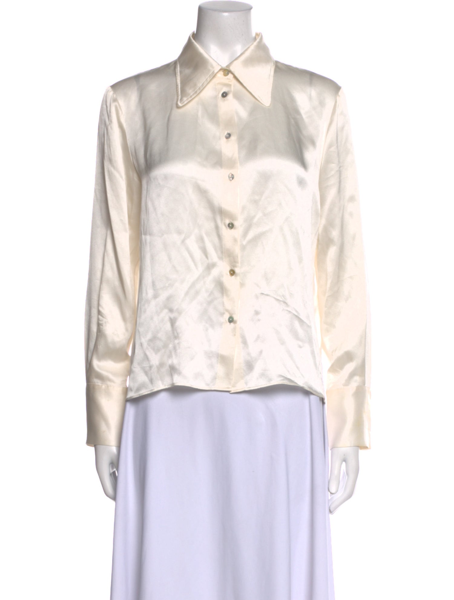 Hai Silk Long Sleeve Button-Up Top