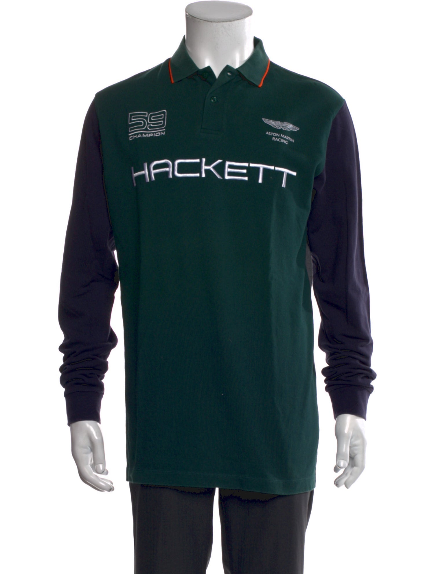 Hackett x Aston Martin Graphic Print Crew Neck Polo Shirt