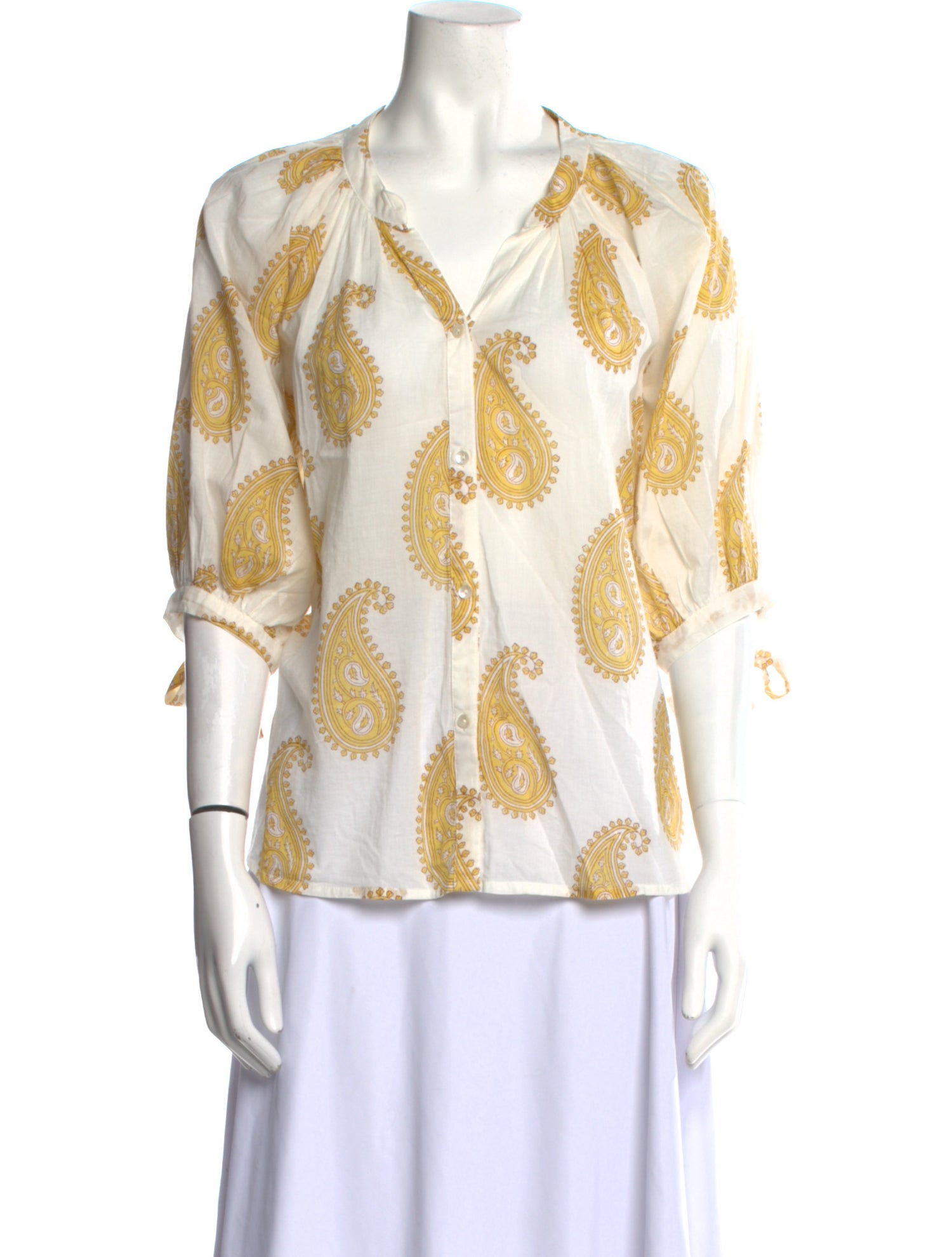 Hannah Artwear Printed V-Neck Blouse
