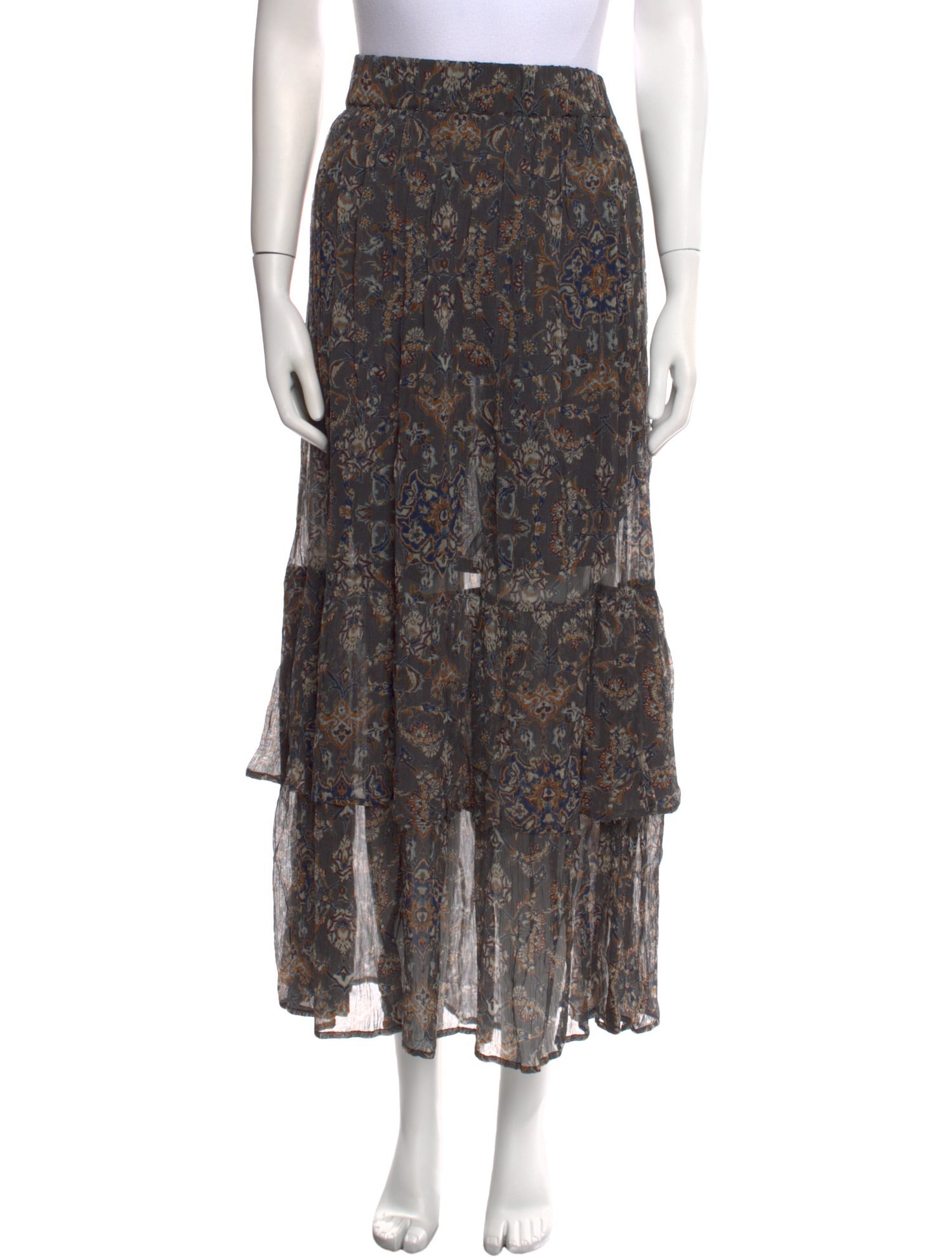 Hannah Artwear Floral Print Midi Length Skirt w/ Tags