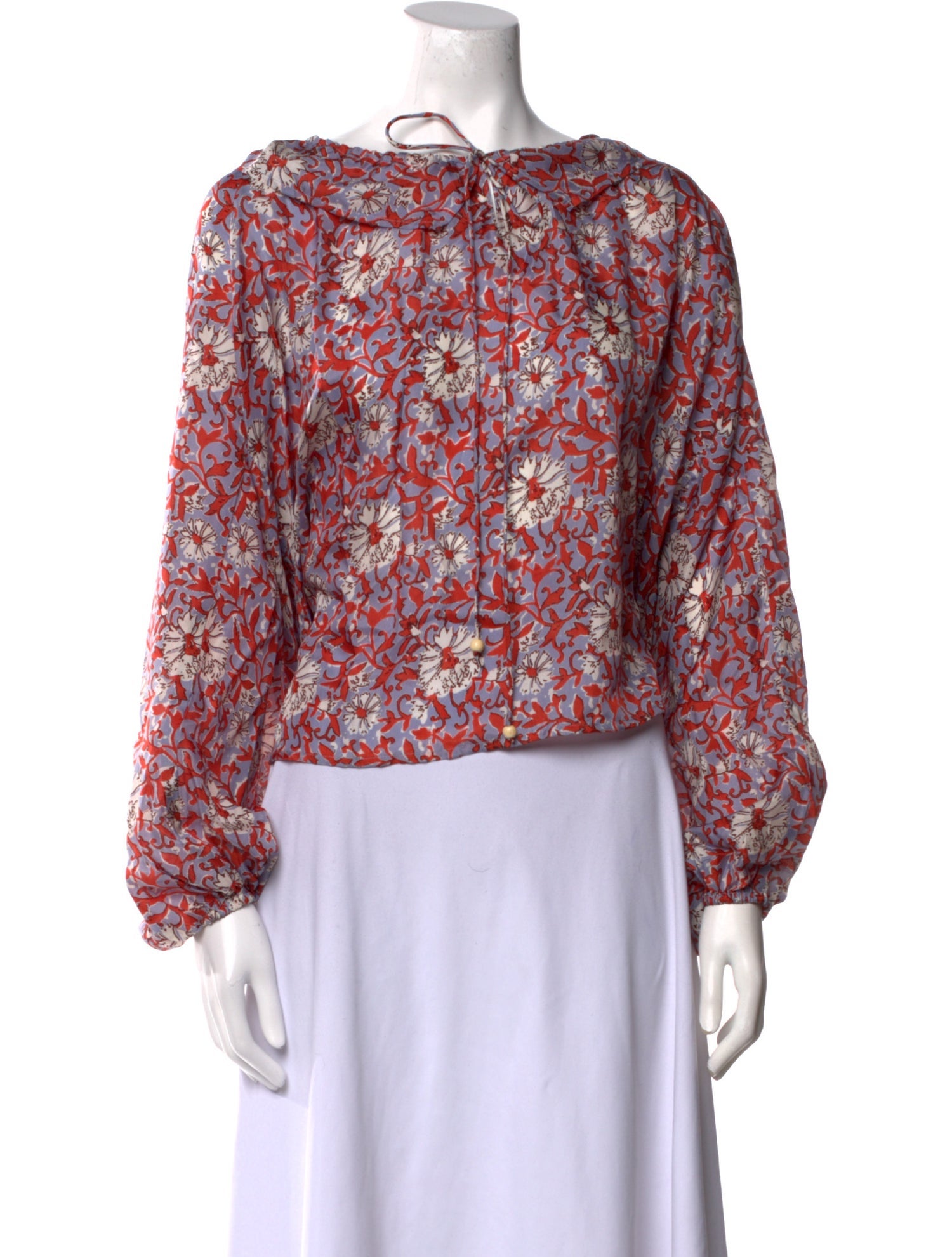 Hannah Artwear Silk Floral Print Blouse