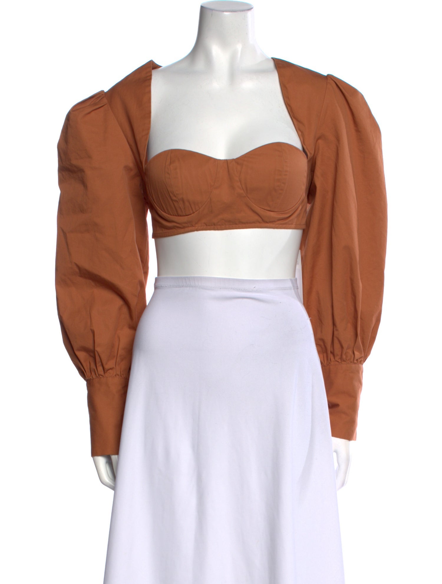 Hanifa Square Neckline Long Sleeve Crop Top