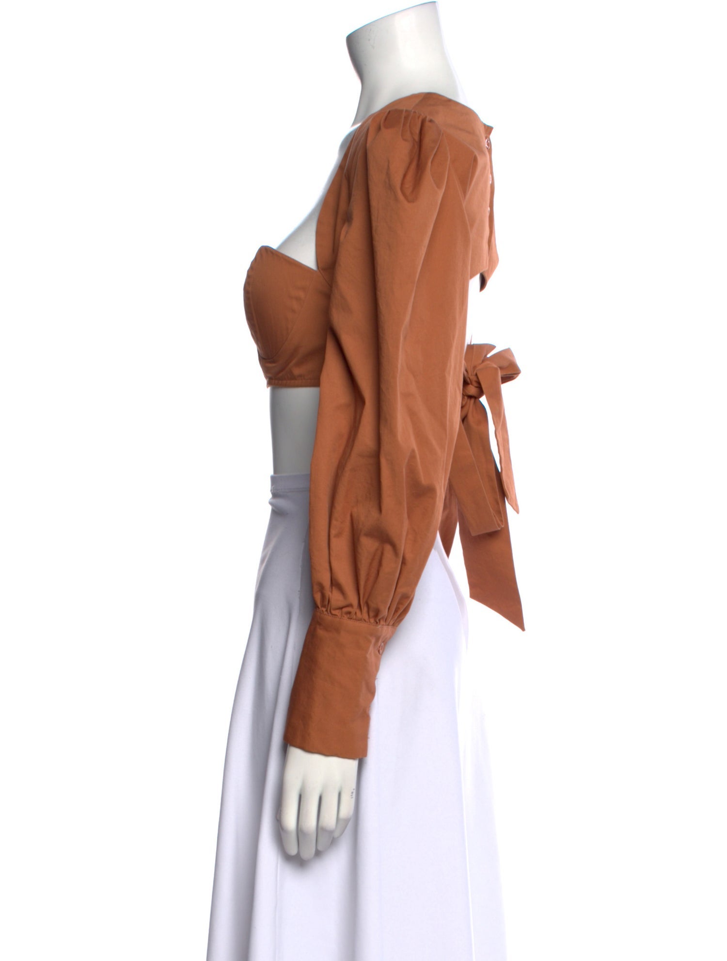 Hanifa Square Neckline Long Sleeve Crop Top