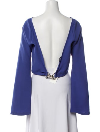 Hanifa Silk Scoop Neck Crop Top