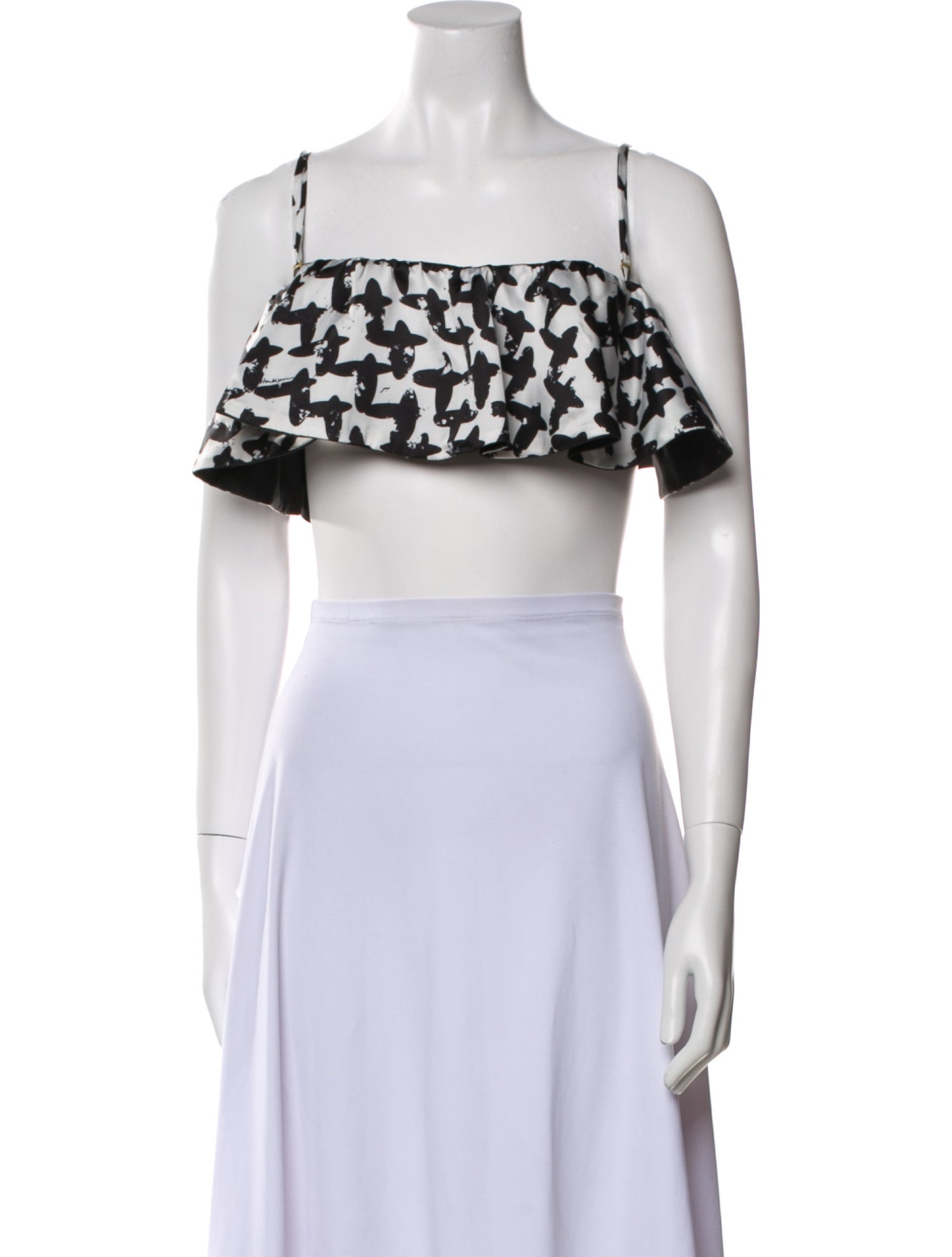 Harbison Printed Square Neckline Crop Top