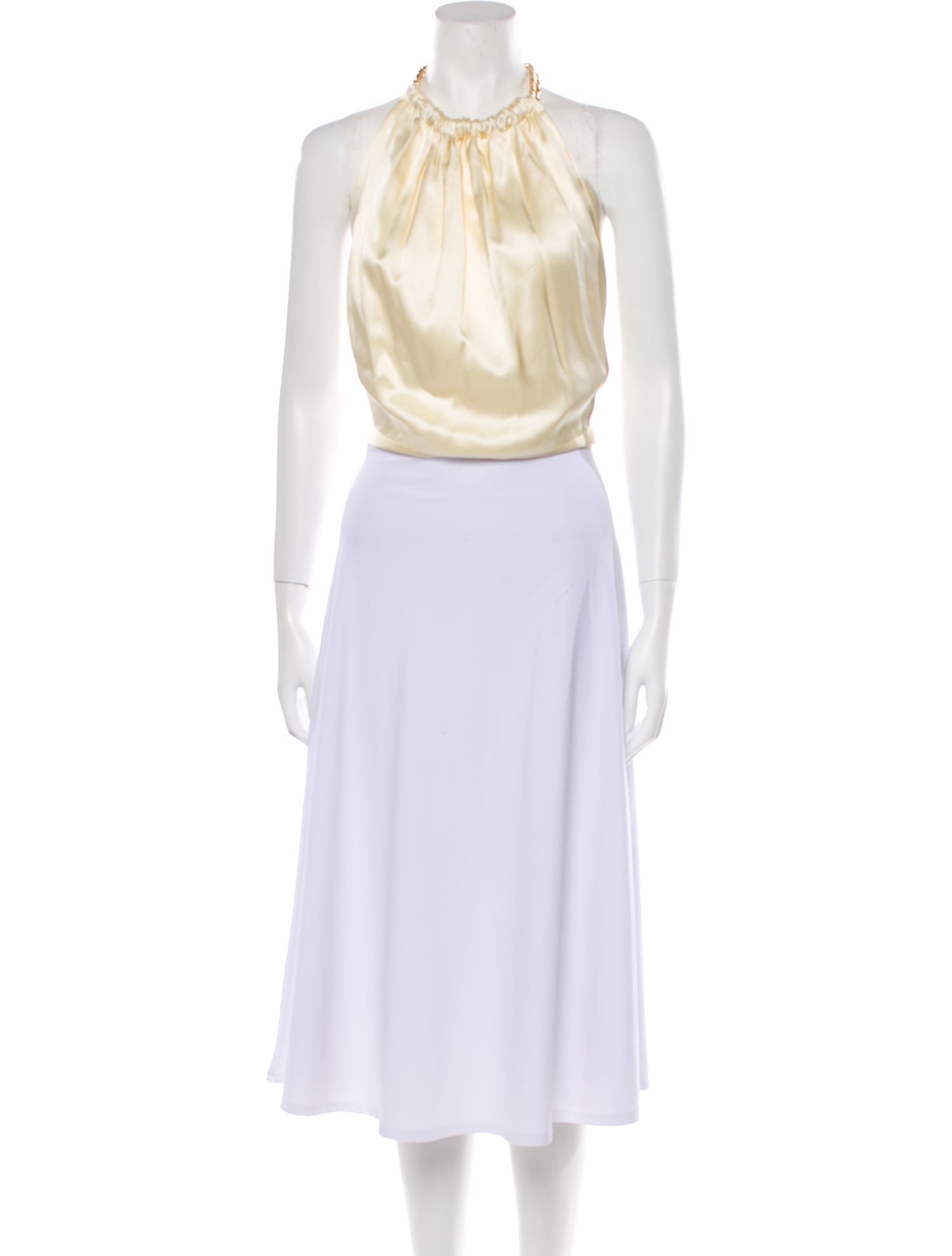 Harmur Silk Mock Neck Crop Top