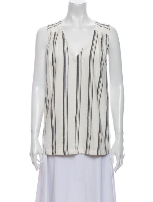 Hatch Striped V-Neck Blouse