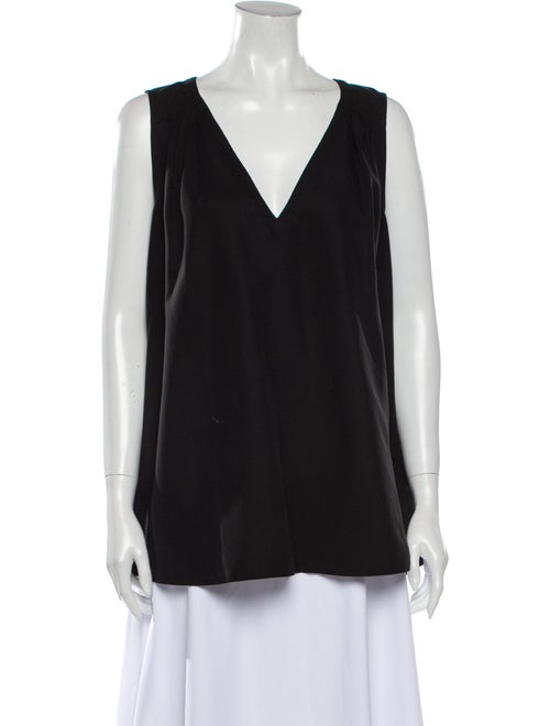 Hatch V-Neck Sleeveless Blouse Black