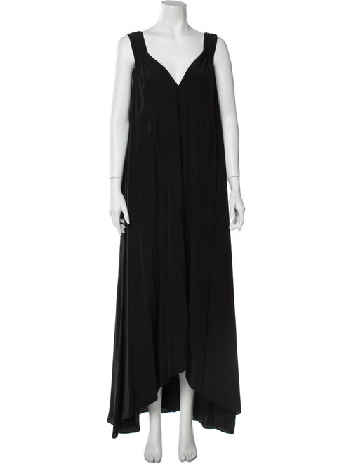 Hatch Silk Long Dress Black