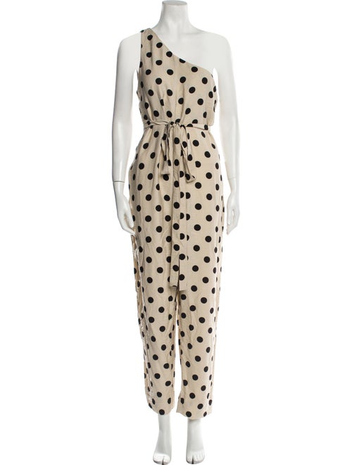 Hatch Polka Dot Print One-Shoulder Jumpsuit