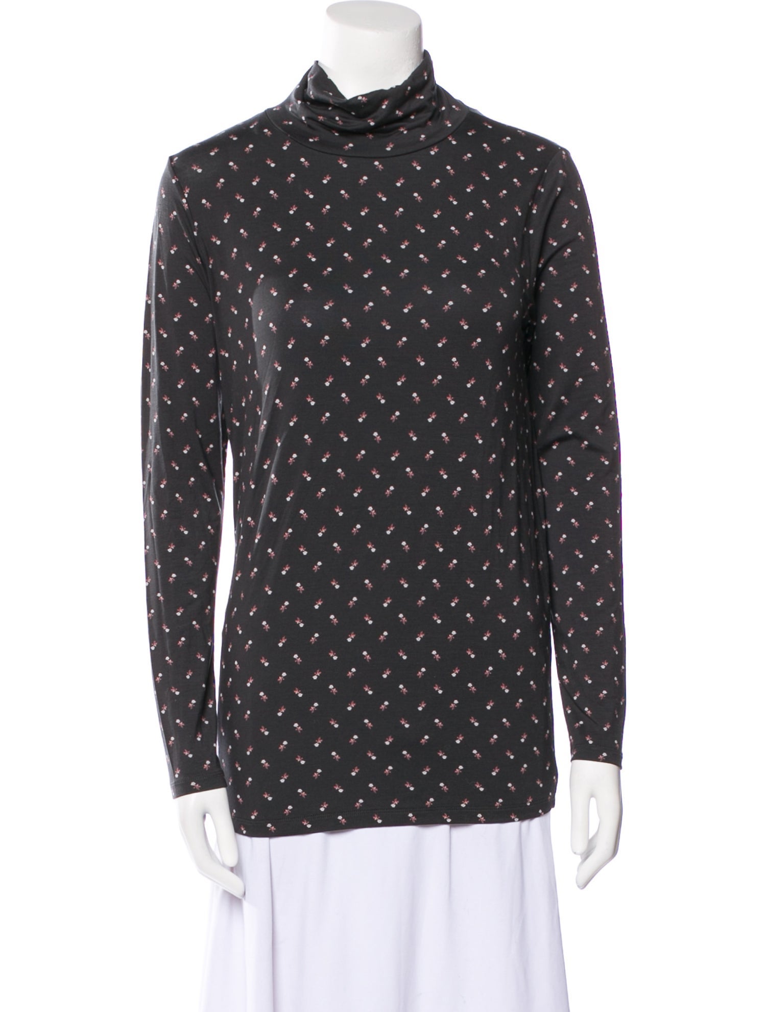 Hatch Printed Mock Neck Top