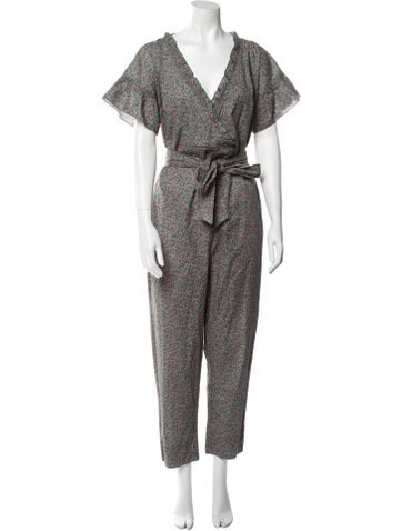 Hatch Jumpsuits and Rompers Floral Print V-Neck Jumpsuit XS