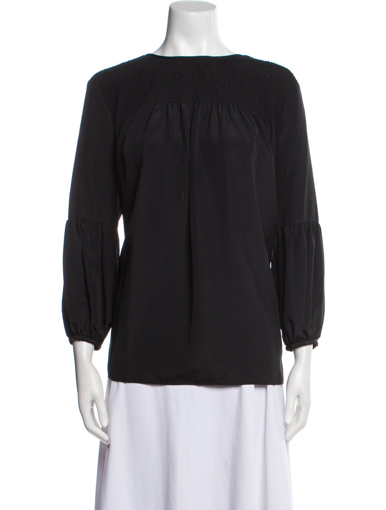 Hatch Bateau Neckline Three-Quarter Sleeve Blouse