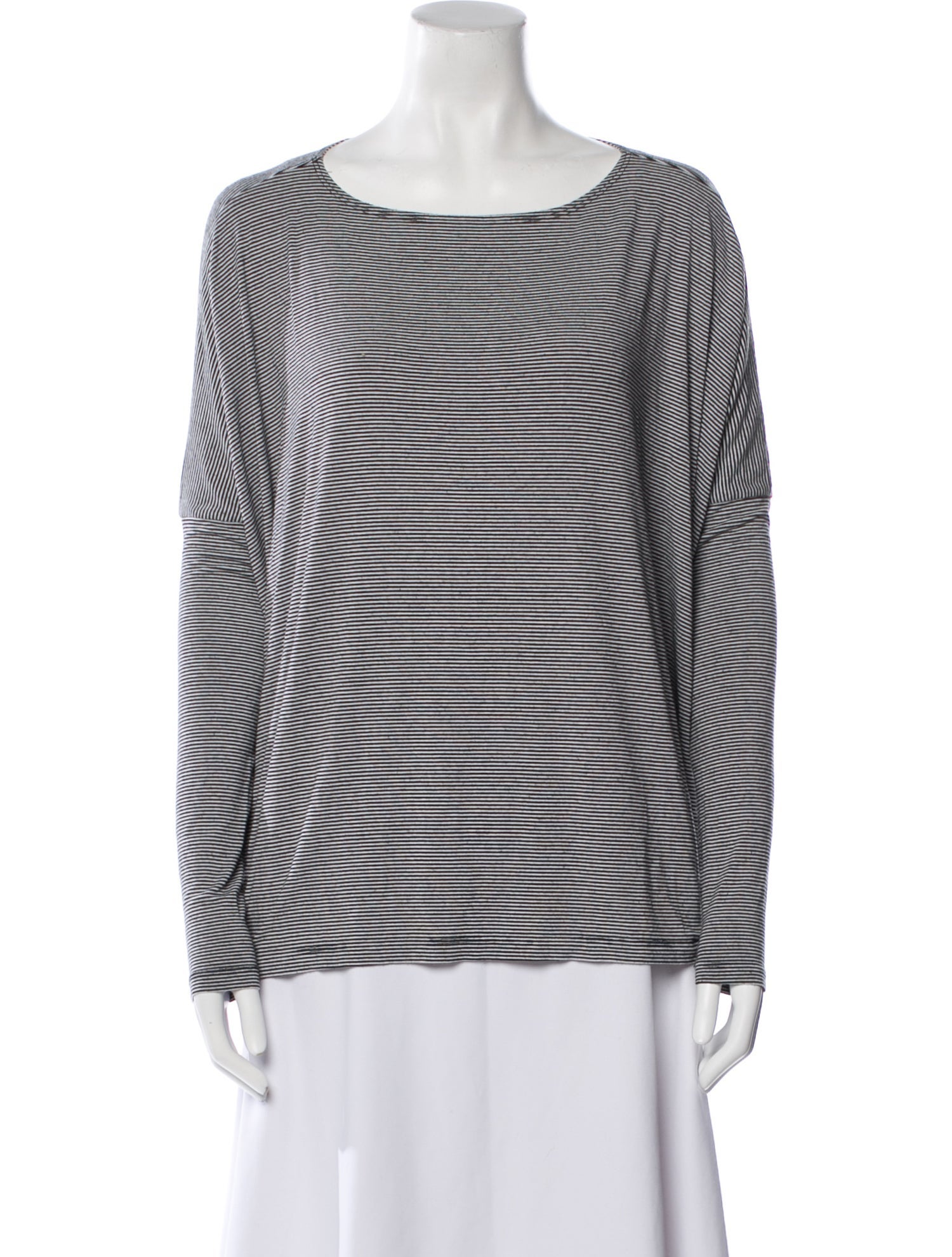 Hatch Striped Bateau Neckline Top