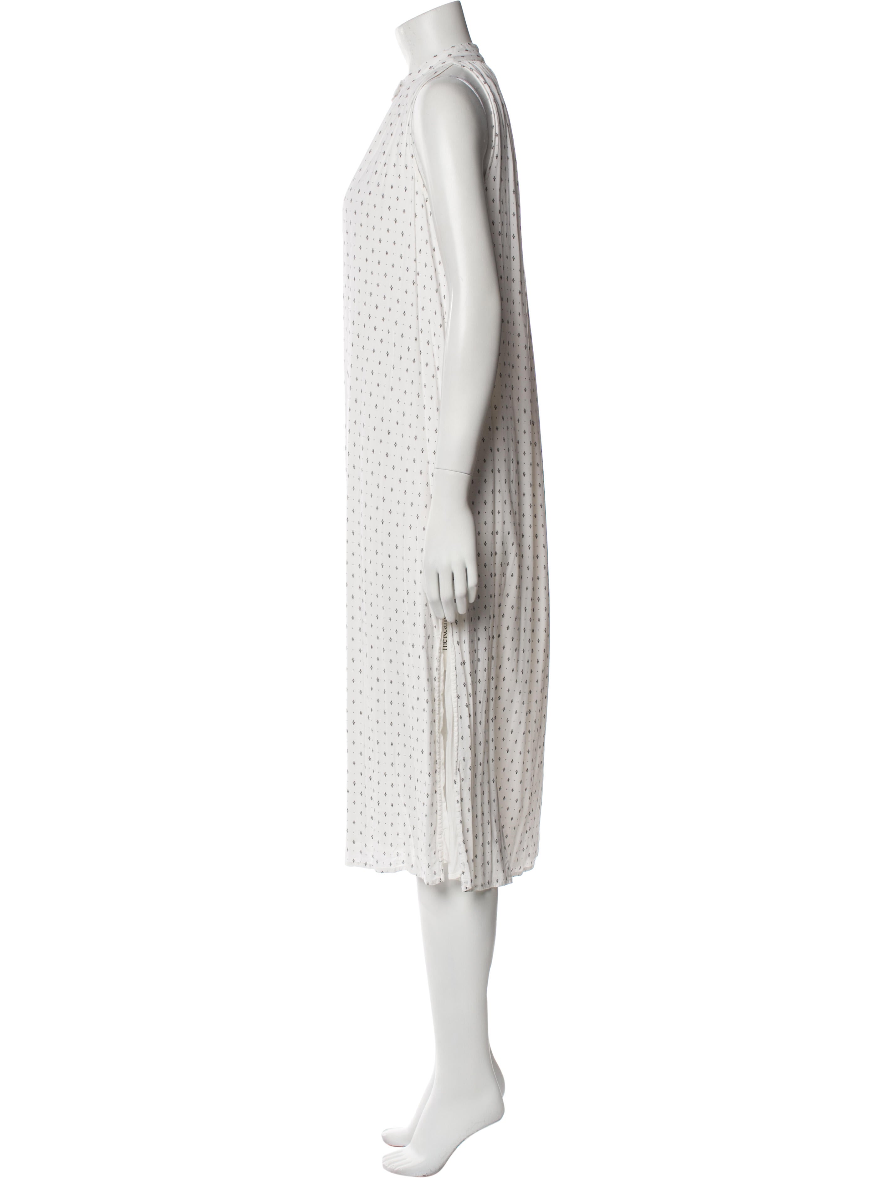 Hatch Polka Dot Print Midi Length Dress