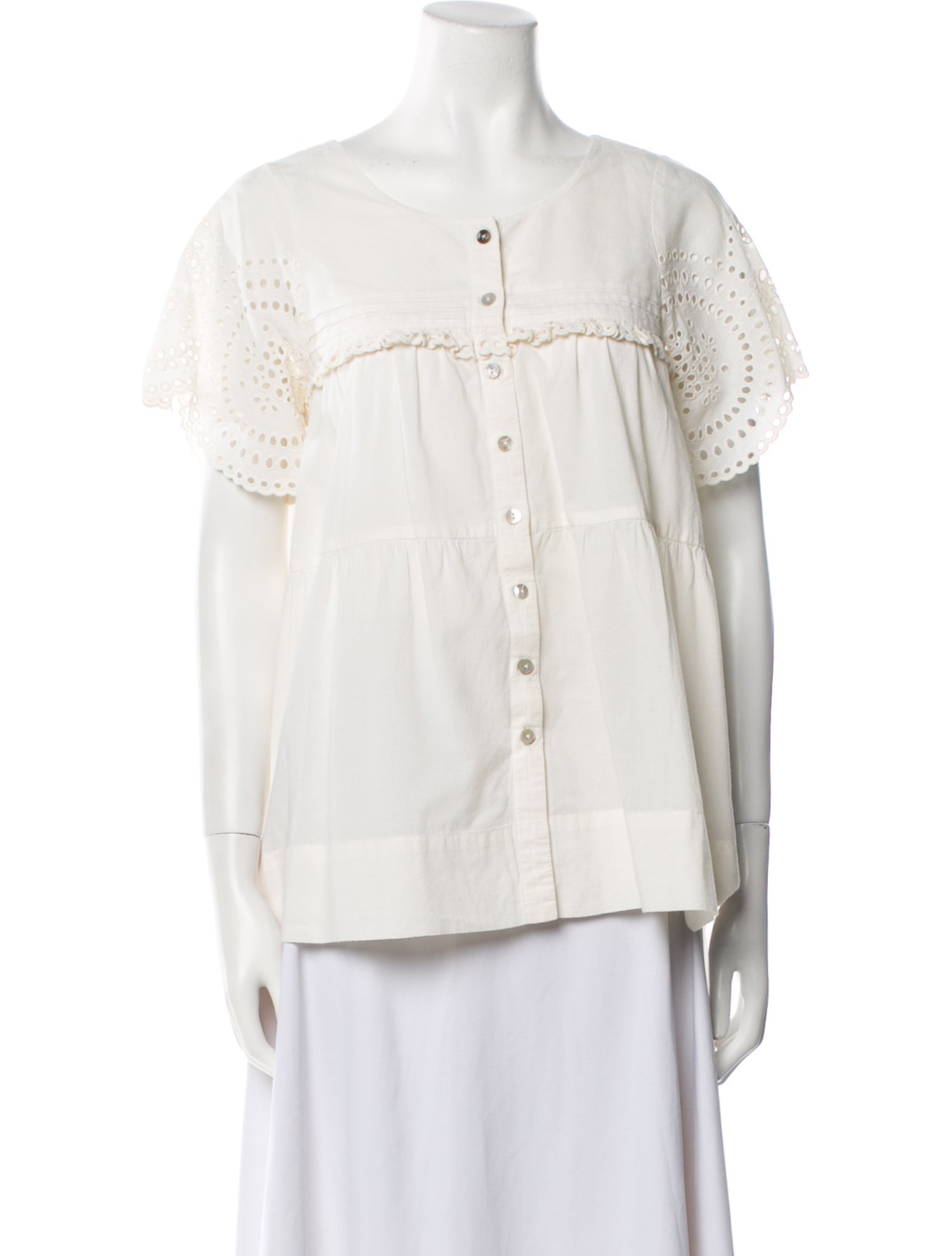 Hatch Short Sleeve Button-Up Top