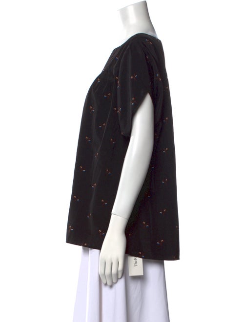 Hatch Printed Bateau Neckline Blouse