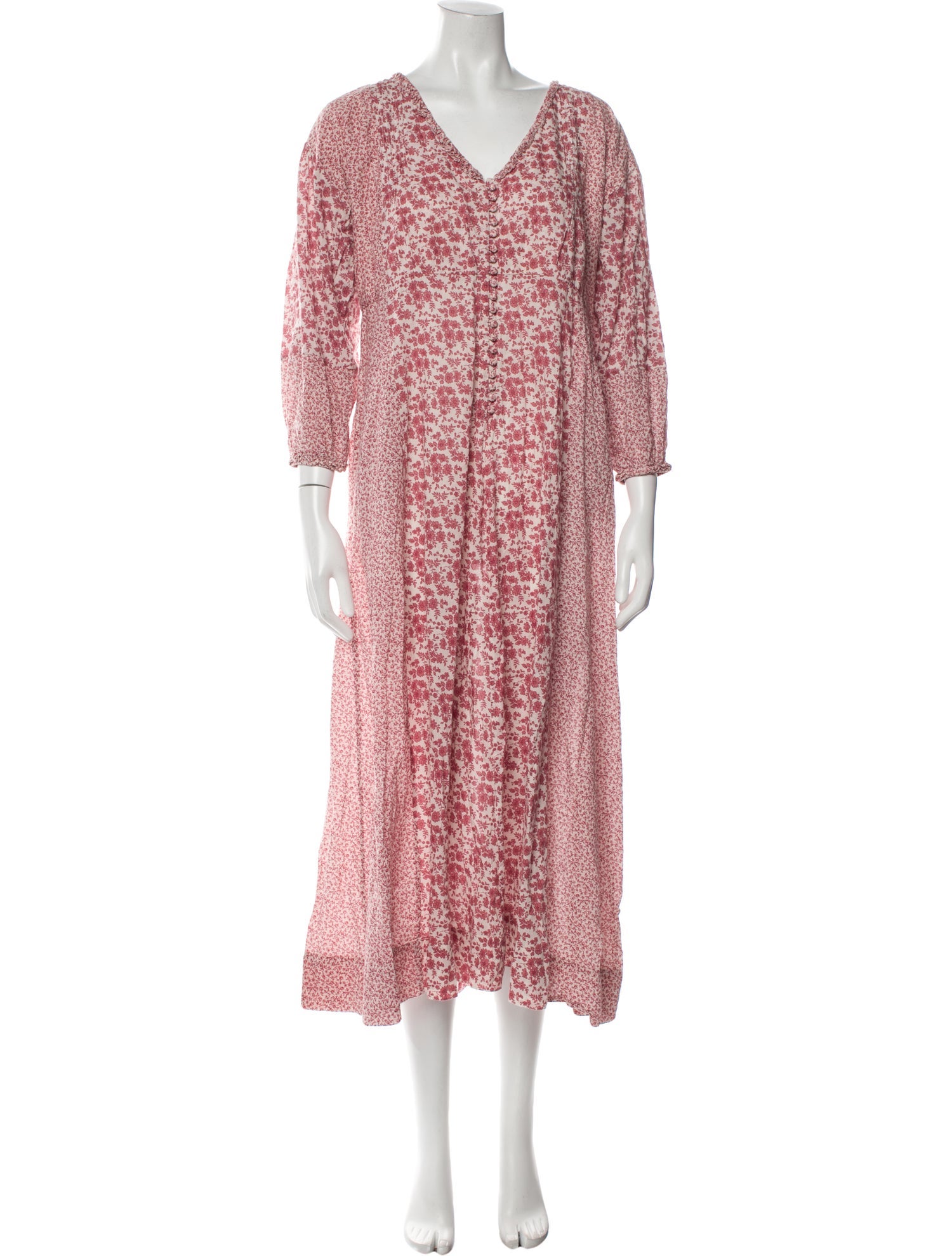 Hatch Floral Print Long Dress