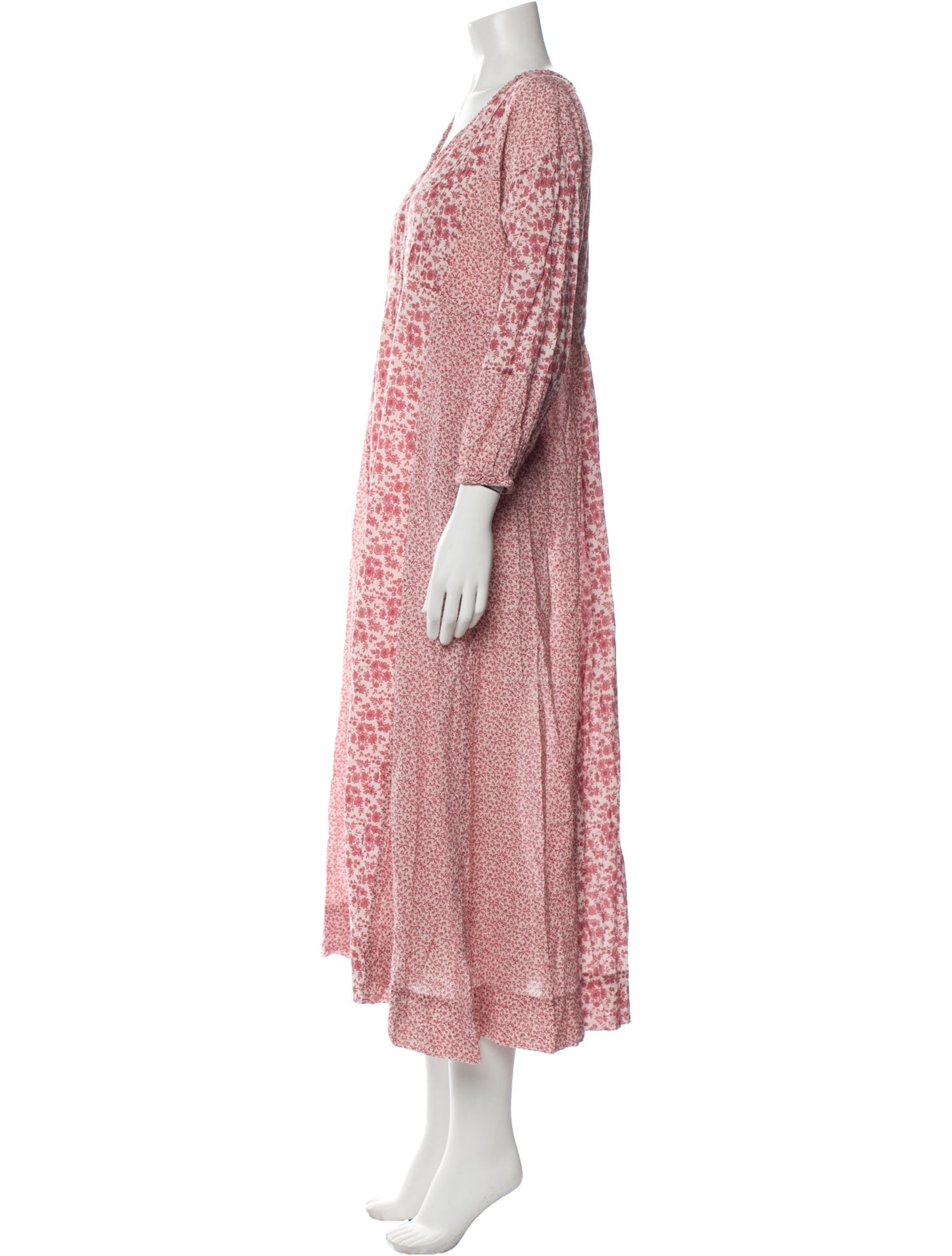 Hatch Floral Print Long Dress