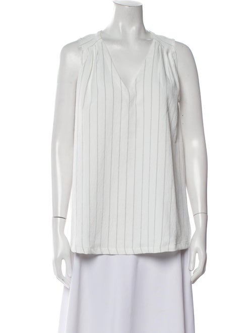 Hatch Striped V-Neck Blouse