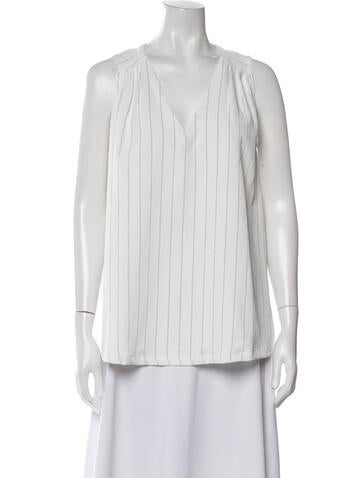 Hatch Tops Striped V-Neck Blouse XS