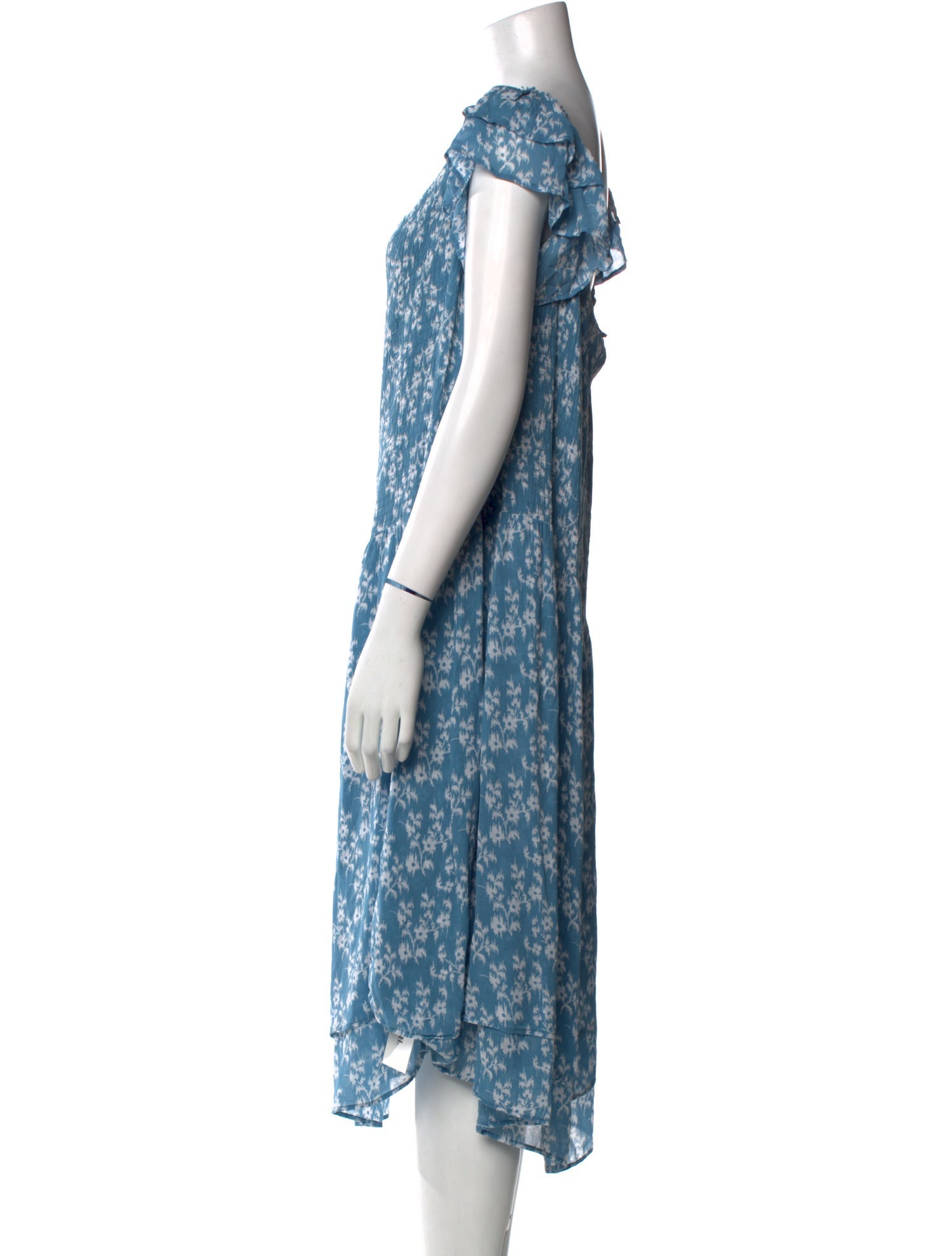 Hatch Floral Print Midi Length Dress