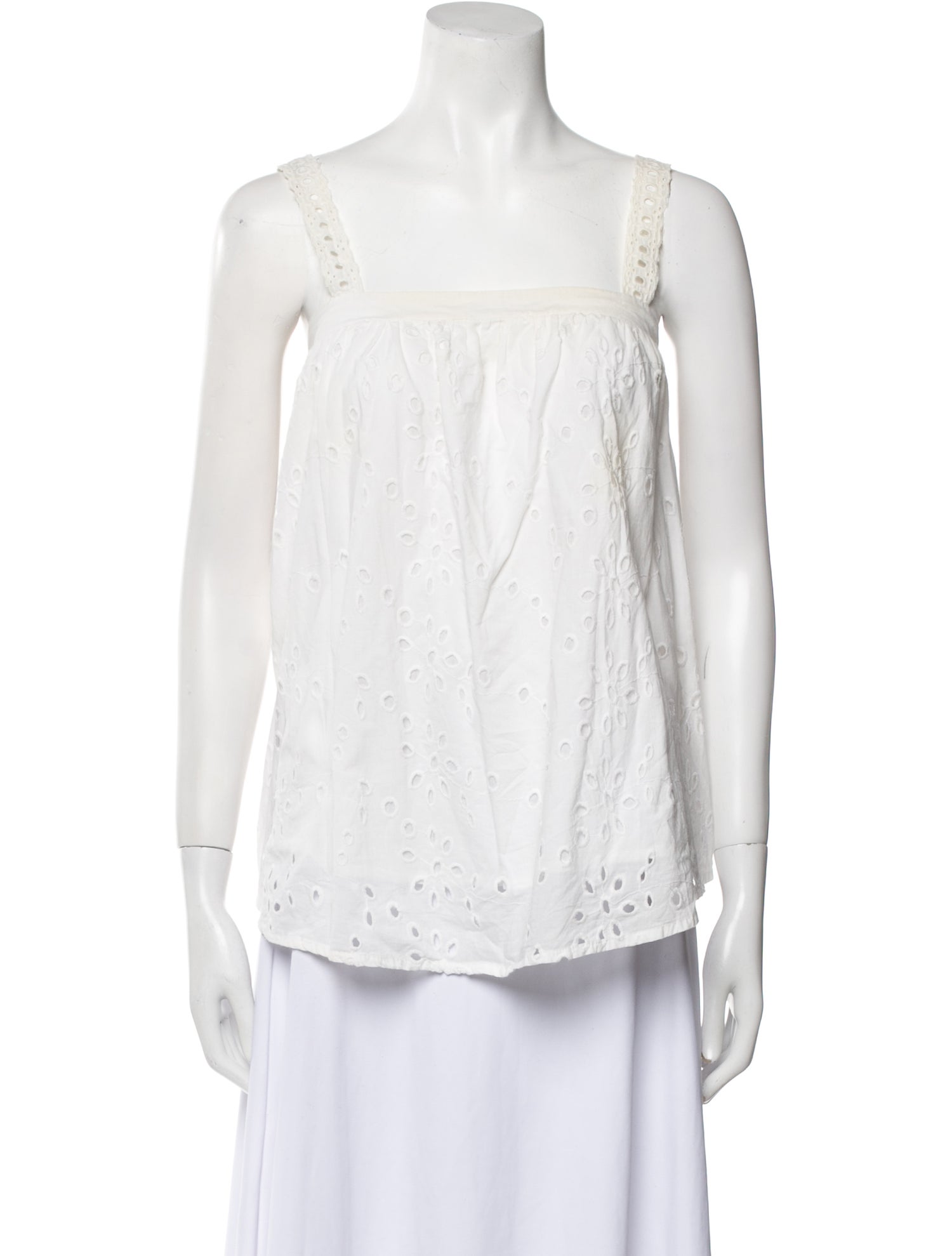 Hatch Square Neckline Sleeveless Blouse