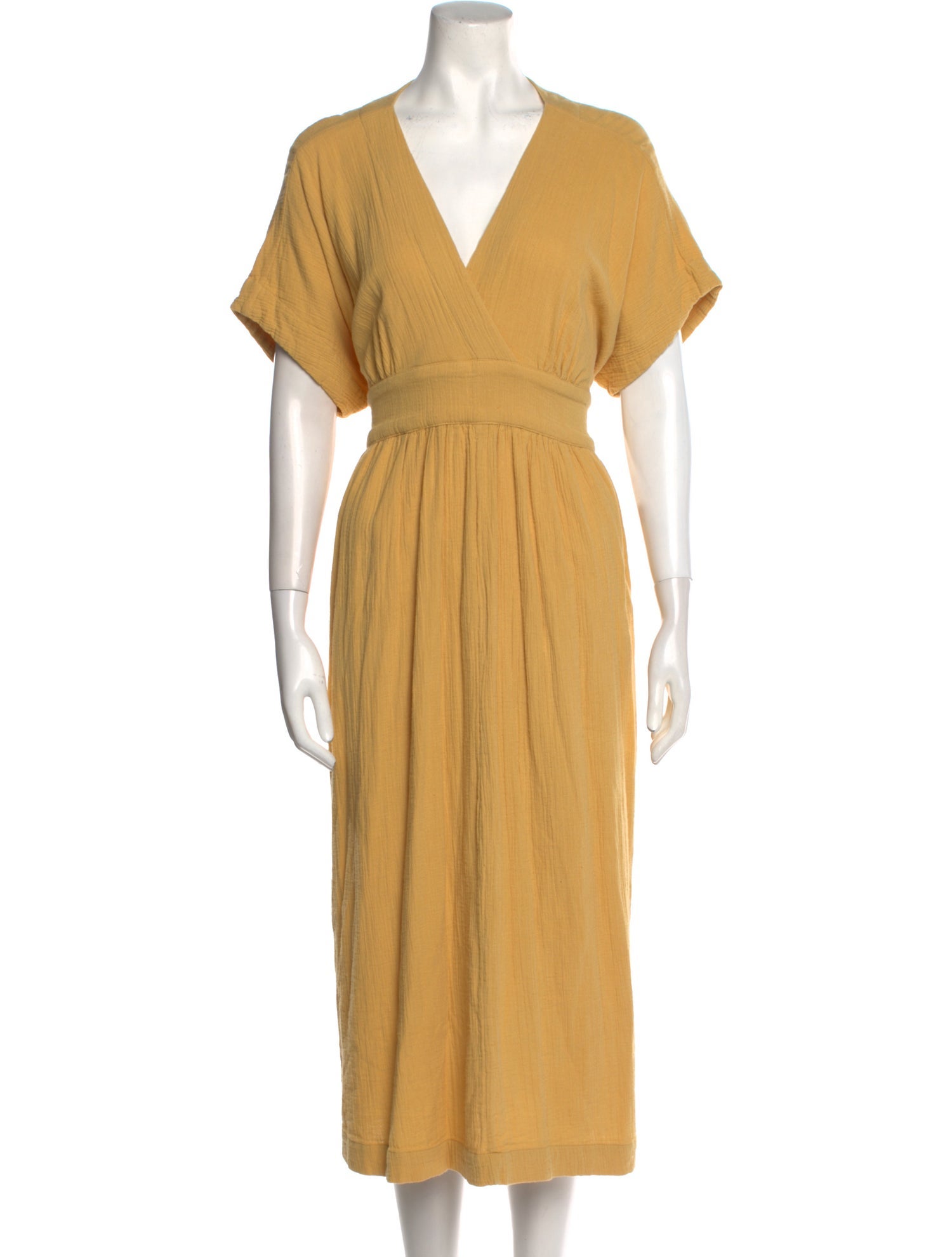 Hatch V-Neck Long Dress