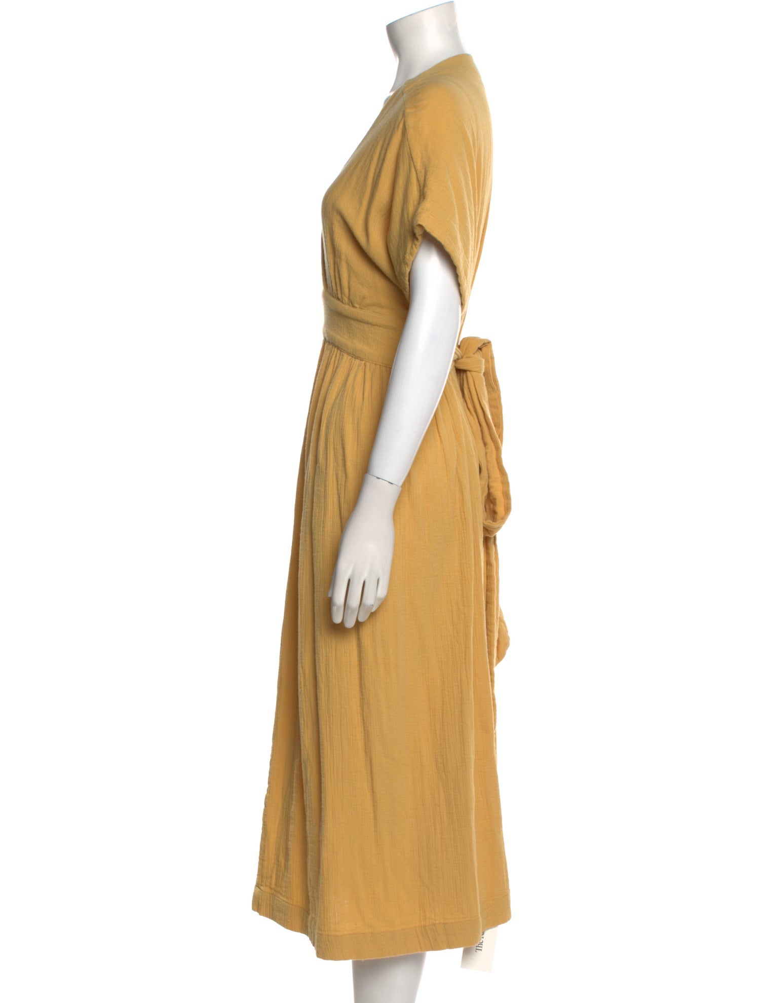 Hatch V-Neck Long Dress