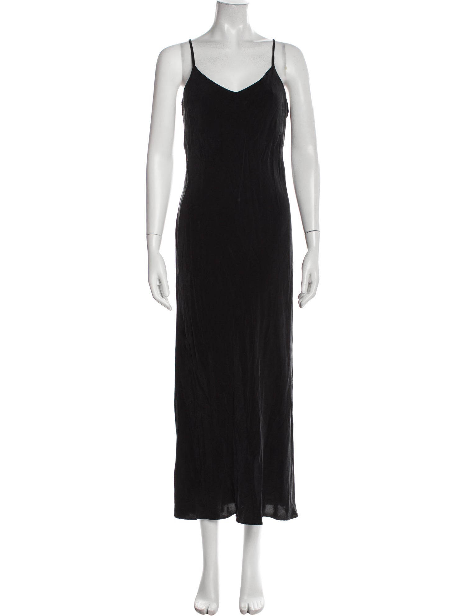 Hatch V-Neck Long Dress