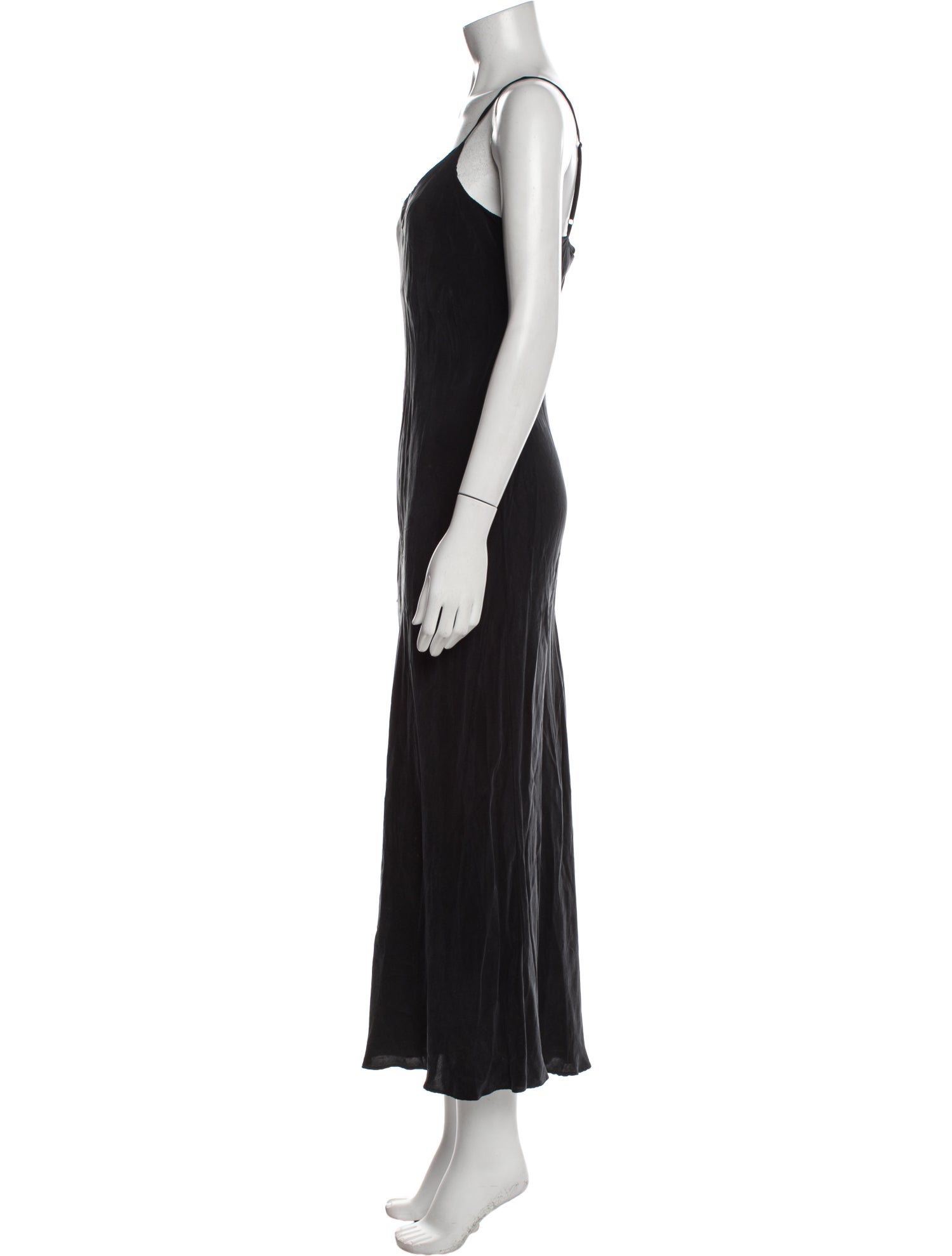 Hatch V-Neck Long Dress