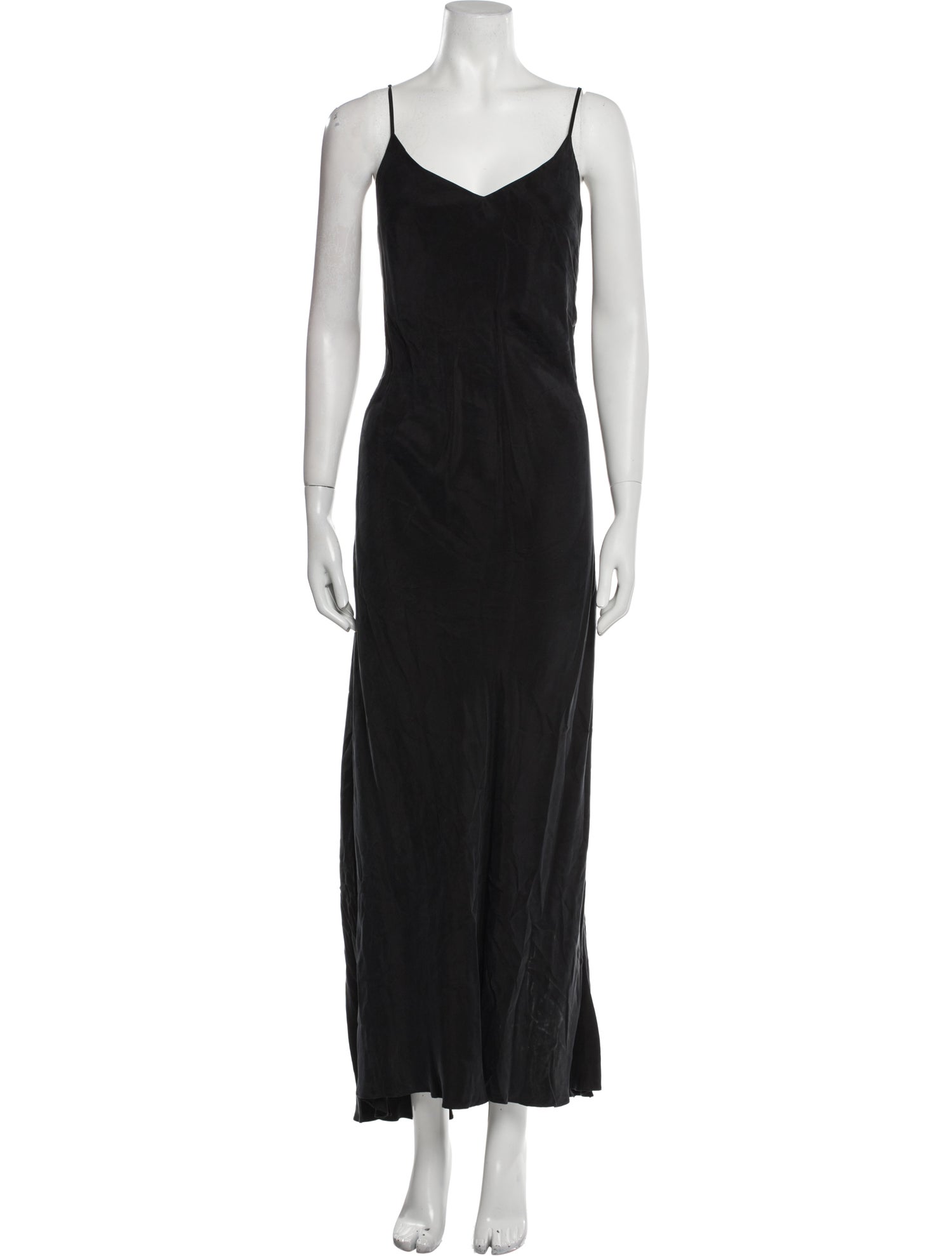 Hatch V-Neck Long Dress