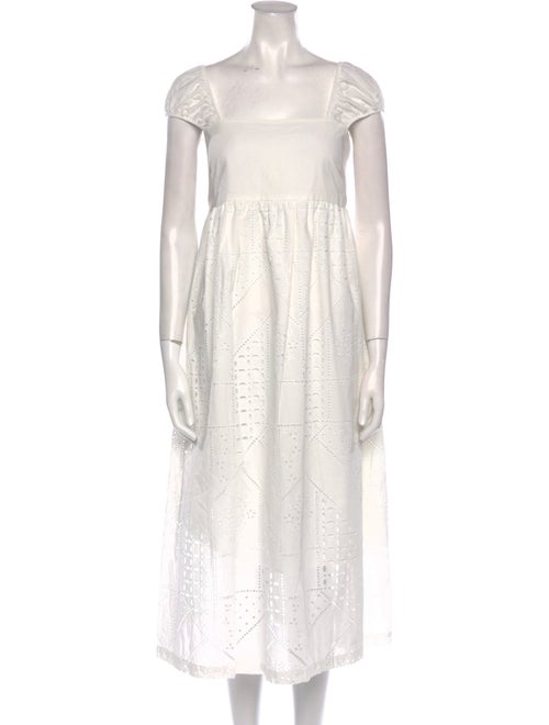Hatch Lace Pattern Midi Length Dress