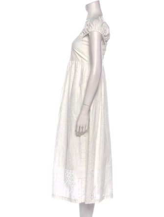 Hatch Lace Pattern Midi Length Dress