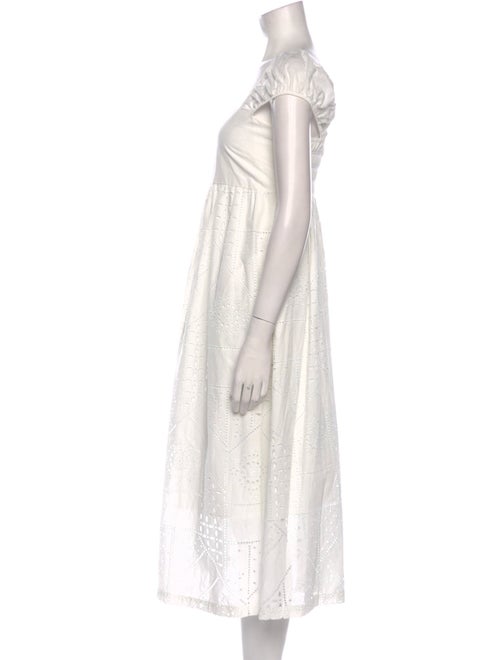 Hatch Lace Pattern Midi Length Dress