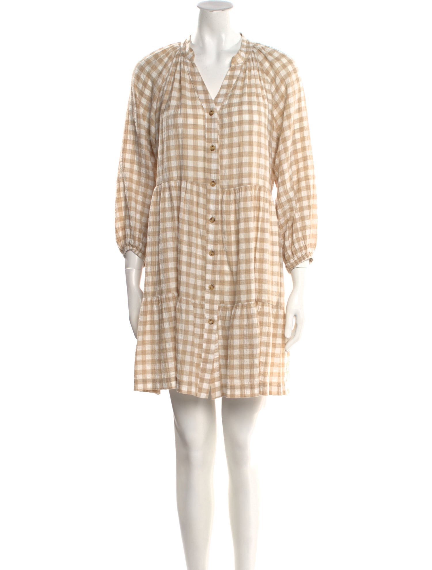 Hatch Plaid Print Mini Dress